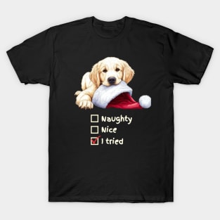 Naughty or Nice Golden Retriever Pup T-Shirt